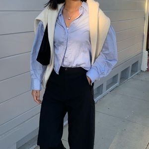 & other stories cotton blue shirt XS